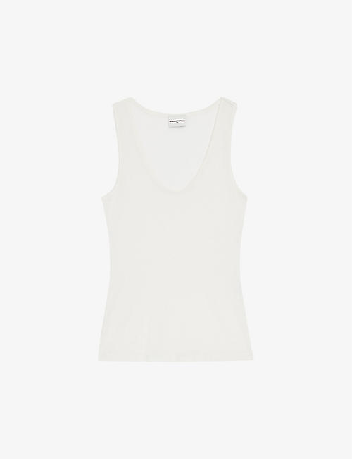 CLAUDIE PIERLOT: Scoop-neck modal and silk vest top