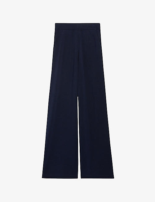 CLAUDIE PIERLOT: Marlisa wide-leg high-rise knitted trousers