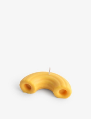 Shop Nata Concept Store Rigatoni Wax Candle 12cm In Yellow
