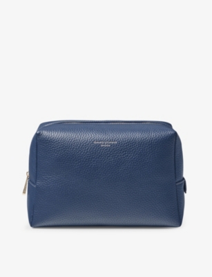 ASPINAL OF LONDON: London logo-embossed leather toiletry case