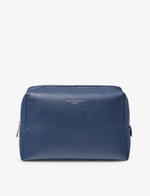 Aspinal Of London Caspianblue London Logo-embossed Leather Toiletry Case