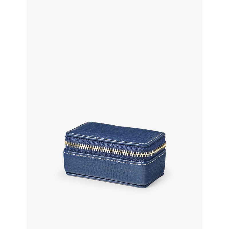 Shop Aspinal Of London Caspianblue Logo-embossed Small Leather Travel Jewellery Case