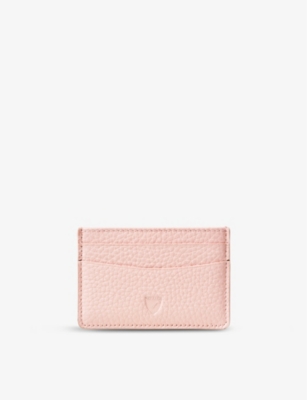 Shop Aspinal Of London Rose Slim Logo-embossed Leather Credit Card Case