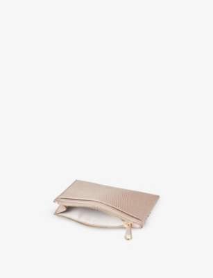 Shop Aspinal Of London Oyster Logo-embossed Zipped Leather Card Holder