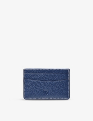 Aspinal Of London Caspianblue Slim Logo-embossed Leather Credit Card Case