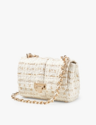 ASPINAL OF LONDON: Lottie tweed and leather shoulder bag