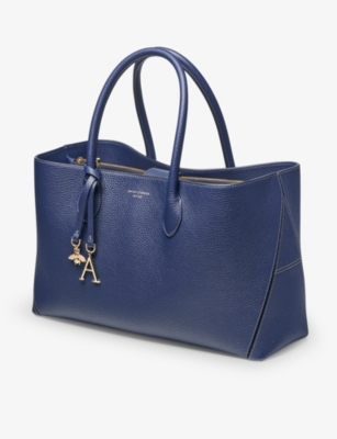 Shop Aspinal Of London Women's Caspianblue London Large Leather Tote Bag