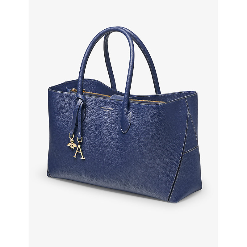 Shop Aspinal Of London Women's Caspianblue London Large Leather Tote Bag