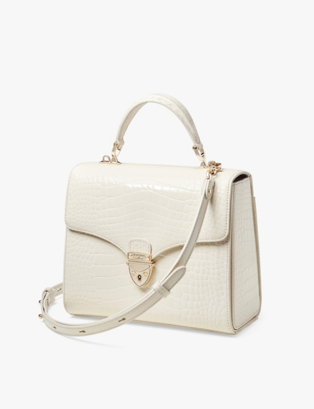 Mayfair croc-embossed leather top-handle bag