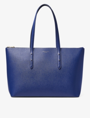 Aspinal Of London Womens Caspianblue Regent Logo-embossed Leather Tote Bag