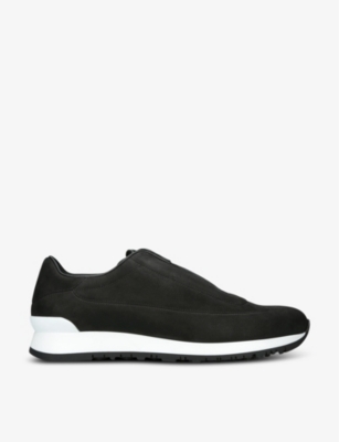 John Lobb Lift Nubuck Slip-on Trainers In Black