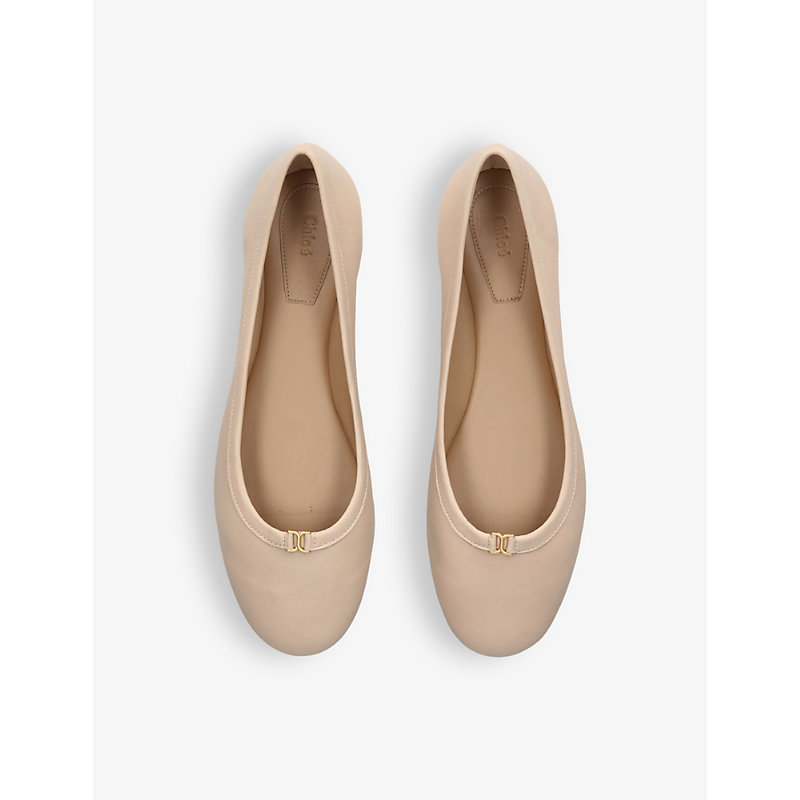 Shop Chloé Marcie Leather Ballet Flats In Blush