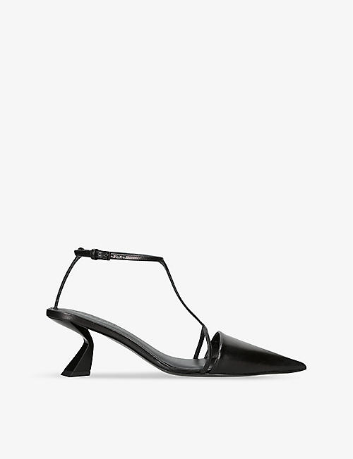 NENSI DOJAKA: 65 pointed-toe T-bar heeled leather pumps