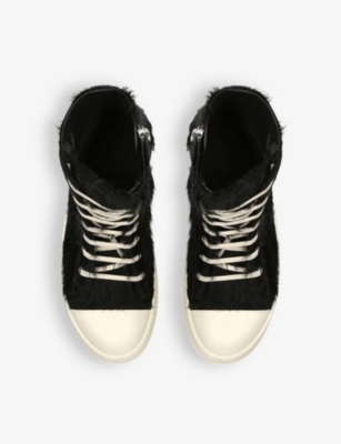 Rick Owens High Pony Sneaker In Blk/white