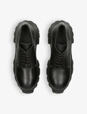 RICK OWENS: Bozo Tractor platform leather Oxford shoes