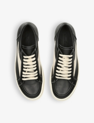 RICK OWENS: Vintage Low grained-leather and suede low-top trainers