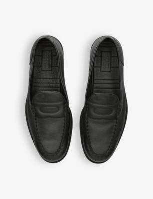 Shop John Lobb Men's Black Pace Leather Loafers