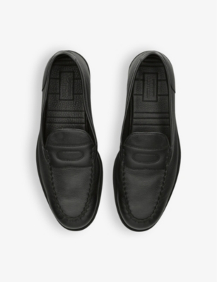 Shop John Lobb Mens Pace Leather Loafers Blac In Black