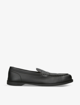 Shop John Lobb Mens Pace Leather Loafers Blac In Black