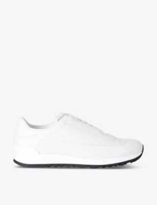 Shop John Lobb Men's White Lift Lace-up Leather Low-top Trainers