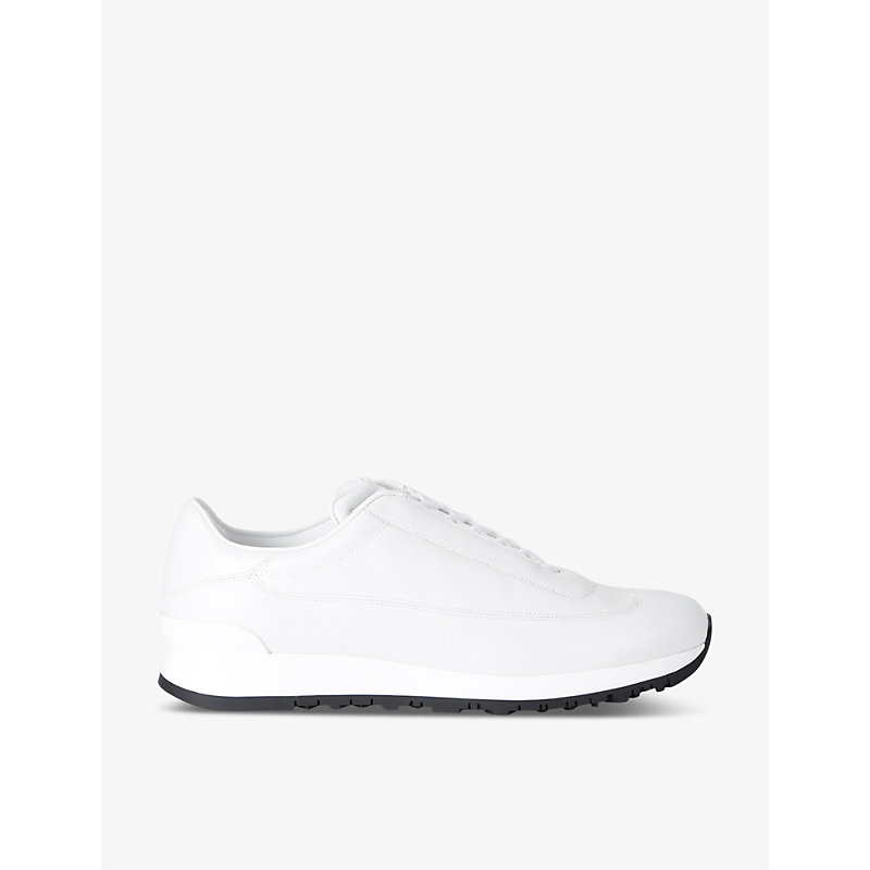 John Lobb Mens White Lift Lace-up Leather Low-top Trainers