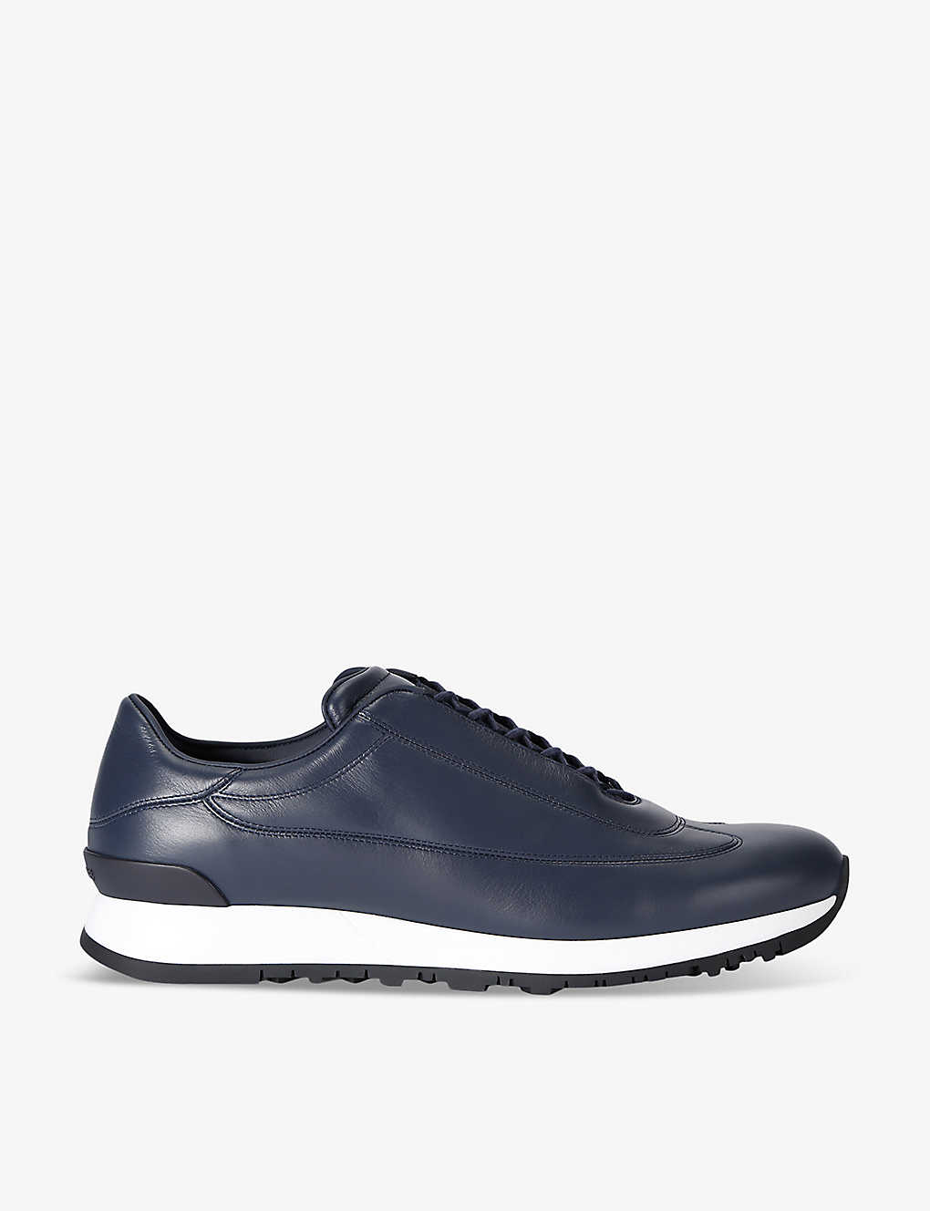 John Lobb Lift Lace-up Leather Low-top Trainers In Blue/dark