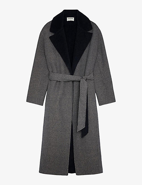 ZADIG&VOLTAIRE: Meli contrast-collar wool-blend coat