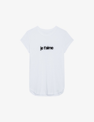 ZADIG&VOLTAIRE: Je T'aime slogan-print short-sleeve cotton T-shirt