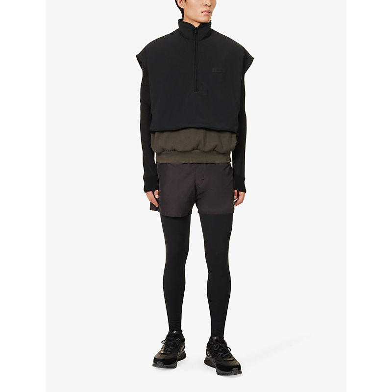 Shop Fear Of God Athletics Men's Black X Adidas Recycled Polyamide And Recycled Elastane-blend Leggings