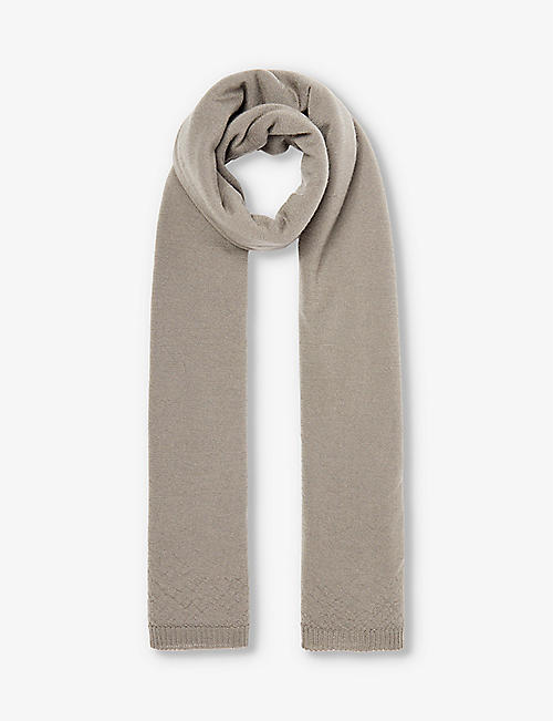 RICK OWENS: Ribbed-trim wool scarf