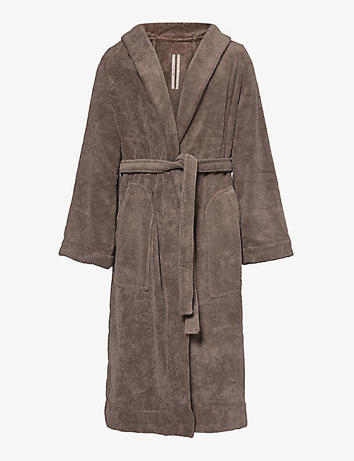 RICK OWENS: Logo-embellished relaxed-fit cotton-towelling robe