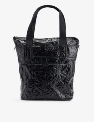RICK OWENS: Messenger crinkled-texture coated-neoprene tote bag