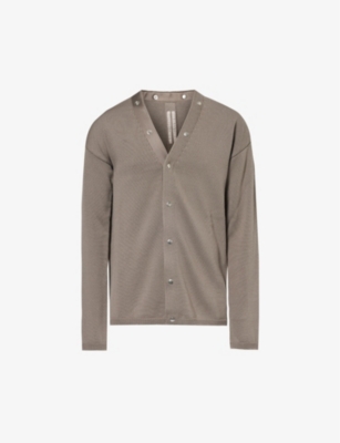 Rick Owens Peter Virgin Wool V-neck Cardigan In Dust