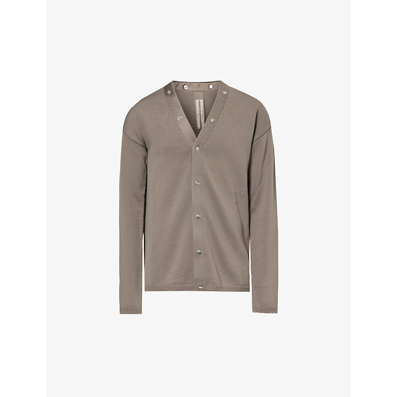 Shop Rick Owens Peter Relaxed-fit Wool-knit Cardigan In Dust