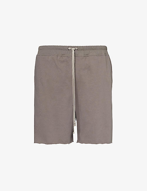 RICK OWENS: Drawstring-waistband mid-rise stretch-cotton shorts