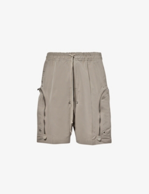 Shop Rick Owens Men's Pearl Bauhaus Dropped-crotch Shell Shorts
