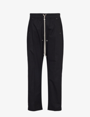 Rick Owens Mens Black Bela Straight-leg Regular-fit Stretch-cotton Trousers