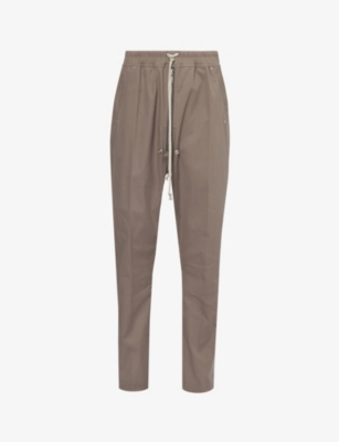 RICK OWENS: Drawstring-waist wide-leg stretch-cotton trousers