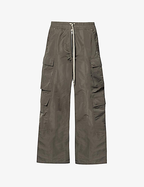 RICK OWENS: Belas flap-pocket wide-leg oversized shell cargo trousers