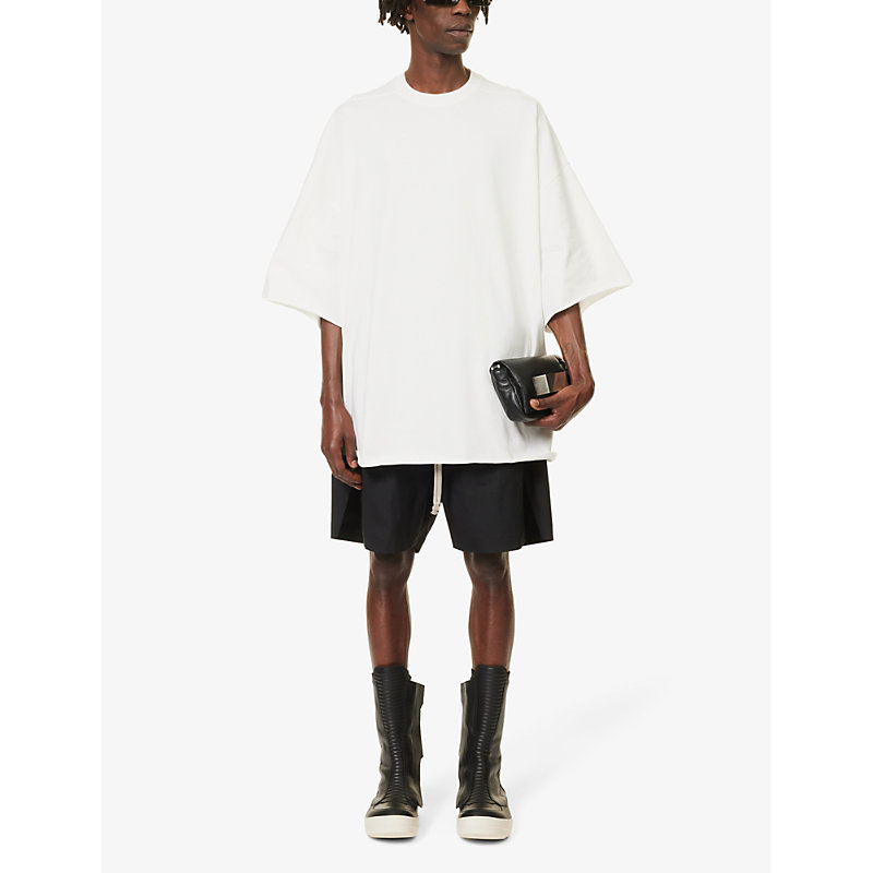 Shop Rick Owens Tommy Oversized Cotton-jersey T-shirt In Milk