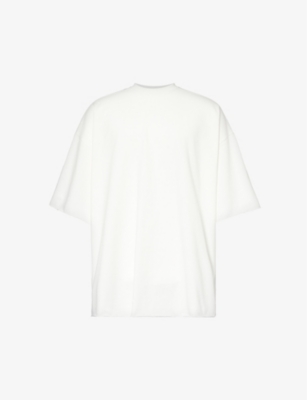 Shop Rick Owens Tommy Oversized Cotton-jersey T-shirt In Milk