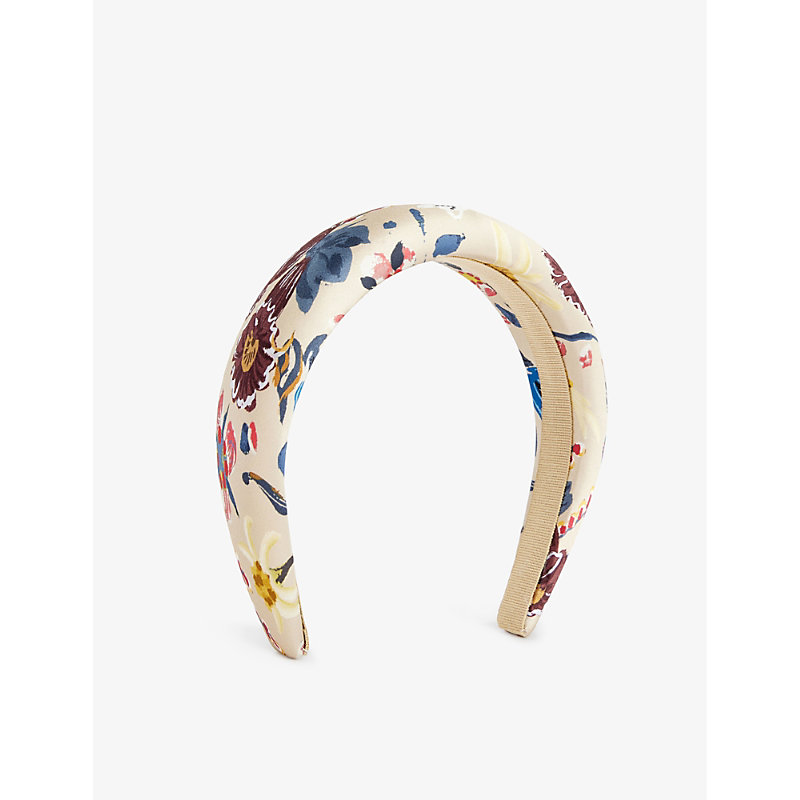Shop Vivienne Westwood Women's Beige Folk Floral-print Silk Headband