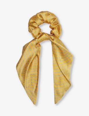 Vivienne Westwood Womens Yellow Hilma Orb-logo Silk-satin Scrunchie