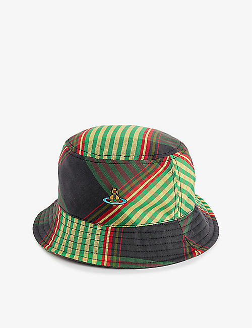 VIVIENNE WESTWOOD: Logo-embroidered tartan-pattern cotton and linen-blend bucket hat