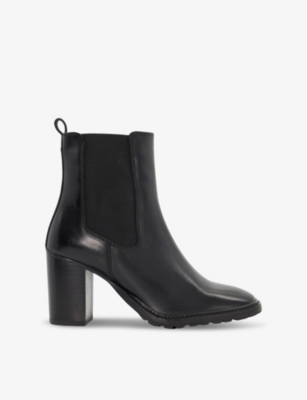 DUNE: Petition square-toe heeled leather ankle boots