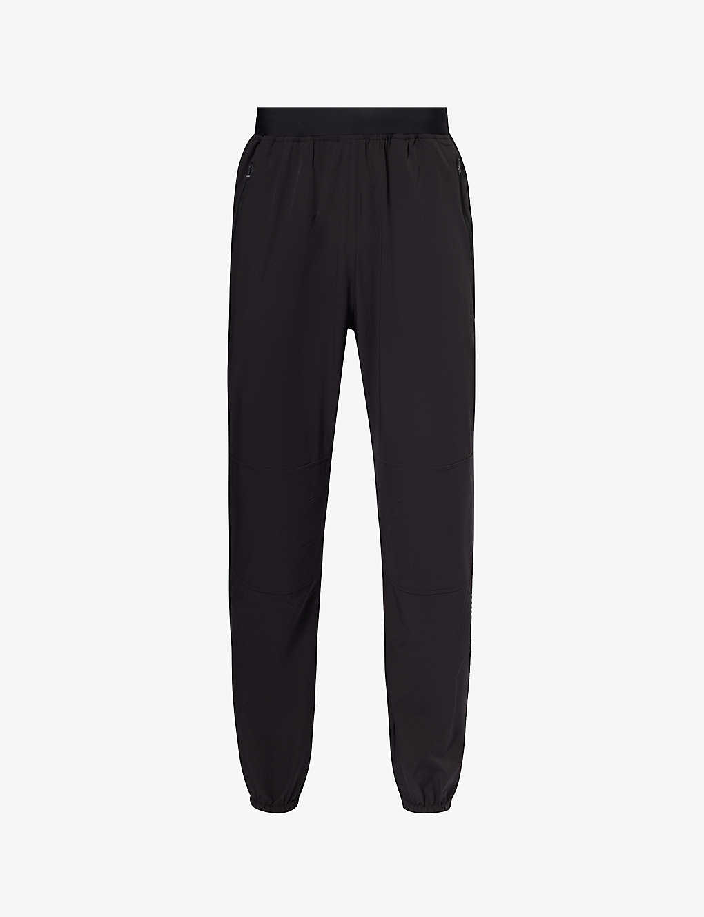 247 By Represent Mens Black Brand-print Tapered-leg Stretch-woven Jogging Bottoms