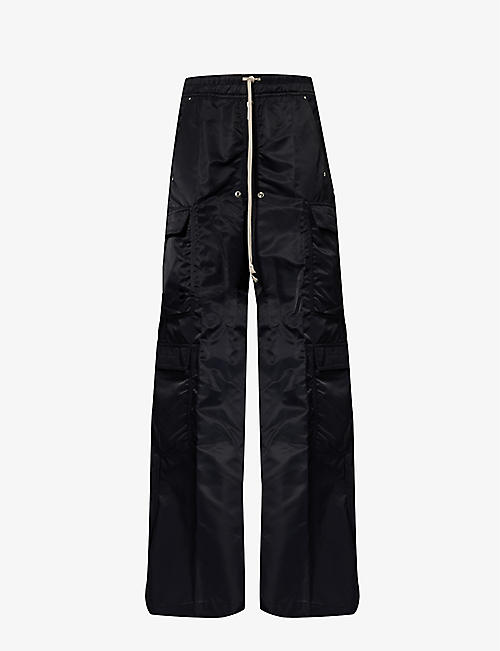 RICK OWENS DRKSHDW: Double Cargo flared-leg shell trousers