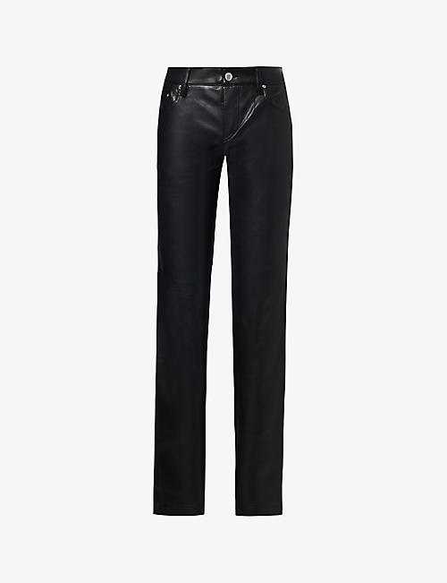 MISBHV: Straight-leg mid-rise leather trousers