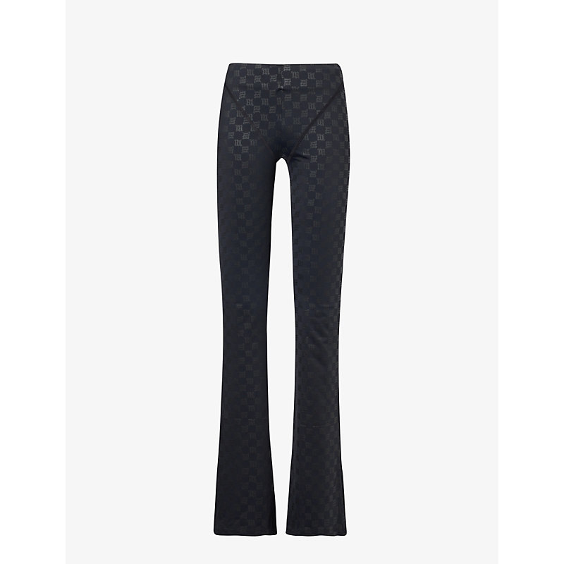 Misbhv Womens Black Flared High-rise Stretch-woven Trousers