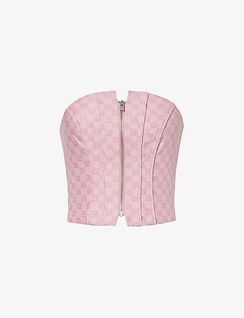 MISBHV: Branded-pattern sleeveless cotton-blend top